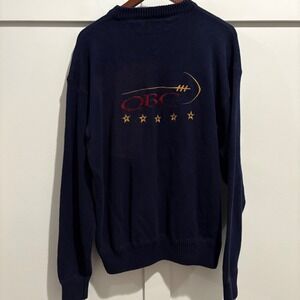 Vintage NFL QBC Quarterback Club‎ Embroidered Navy Blue Crewneck Sweater Men's